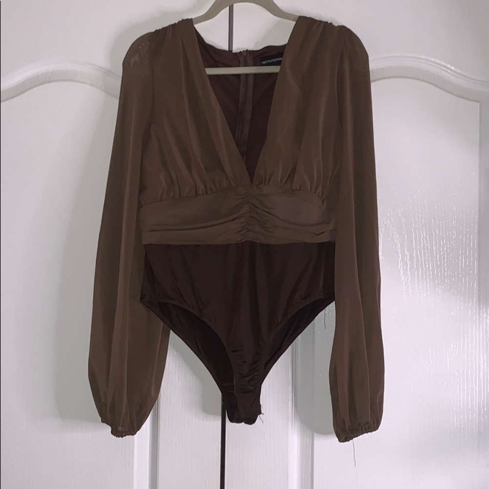 Brown low cut bodysuit